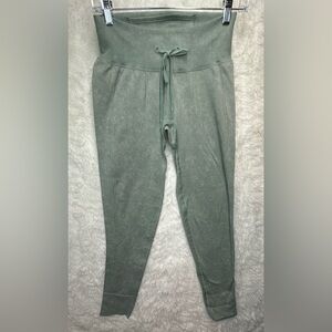 Victorias Secret Sport Gym Leggings Olive Green Ribbed Seamless SZ S